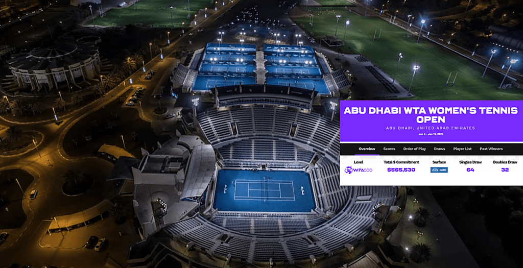 Week 1 Previews Abu Dhabi WTA missing many top names Open Court