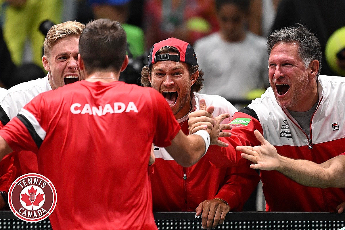 Canada sweeps Italy in their first Finals group-stage tie. (Pic: Tennis Canada/Martin Sidorjak)